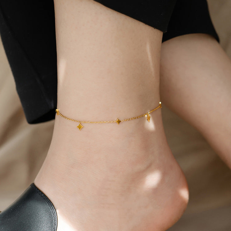 Tiny diamond anklet