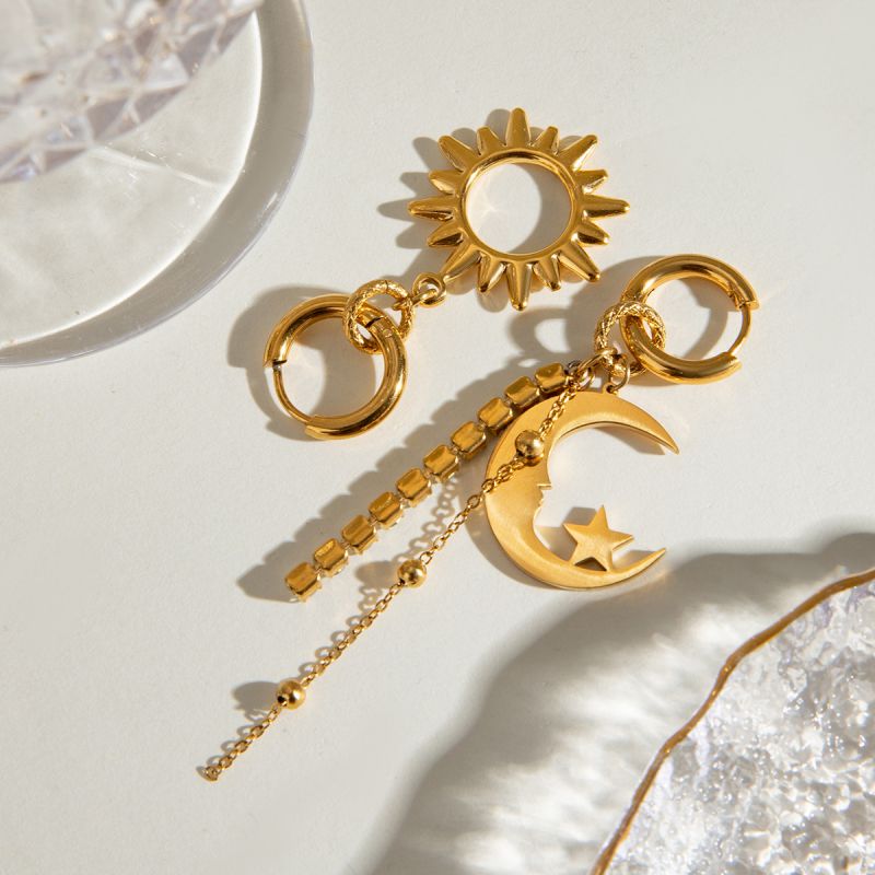 Sun & moon earrings