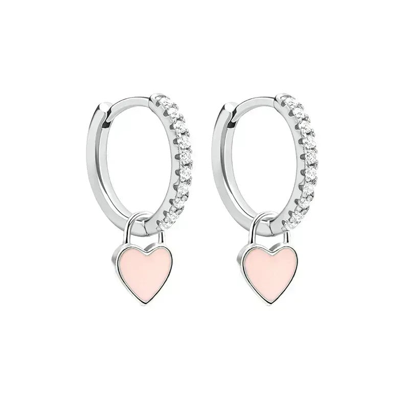 Heart mini hoops