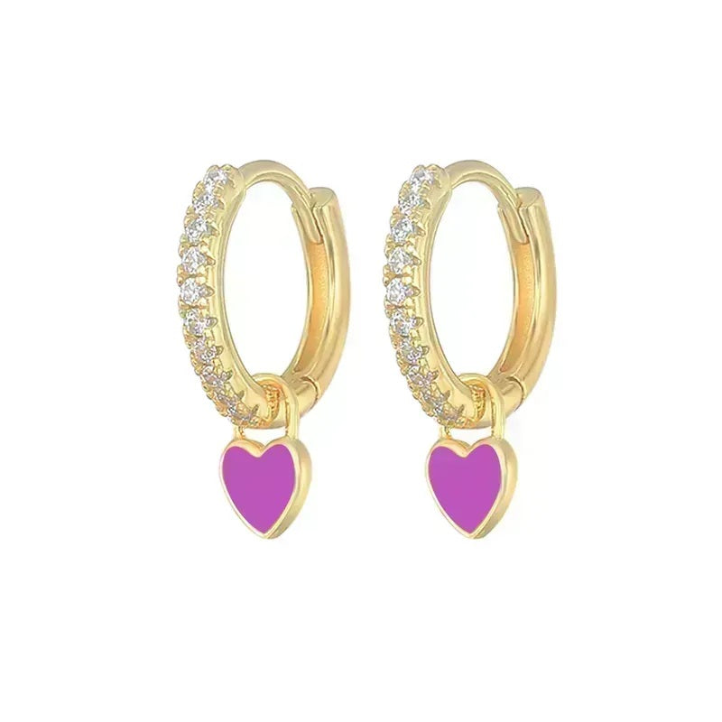 Heart mini hoops