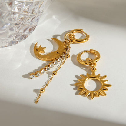 Sun & moon earrings