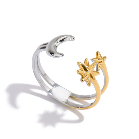 Moon star ring