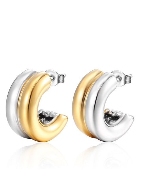 C block earrings