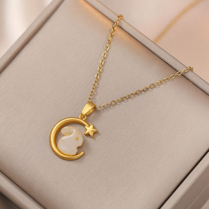 Rabbit & moon