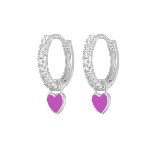 Heart mini hoops