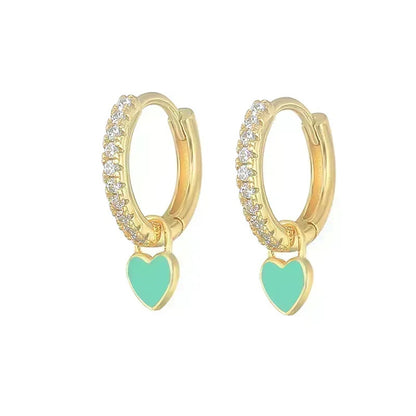 Heart mini hoops
