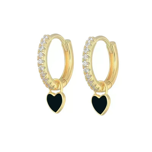 Heart mini hoops