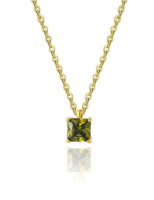 Square stone necklace