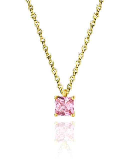 Square stone necklace