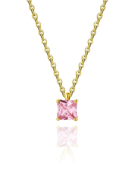 Square stone necklace